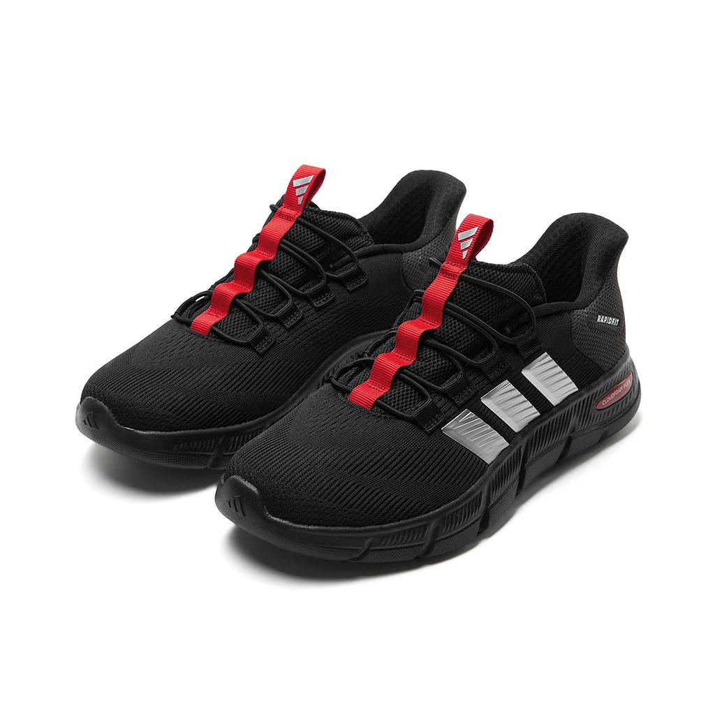 adidas Cloudfoam Амортизация Дышащие Легкие Низкие Ходьба Обувь Унисекс Черный Серебристый Красный KJ5918