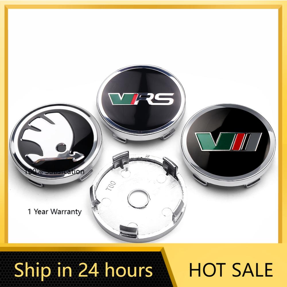 Автонаклейка 2026 Горячая 4 шт. 56/60 мм Наклейки-значки на центральные колпачки колес автомобиля Замена колпачков ступицы для Skoda VRS VII Rapid Octavia