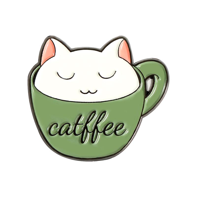 Life Is Better with Cats Enamel Pin Custom Cat Fish Coffee Brooches Shirt Lapel Bag Cute Animal Badge Jewelry Gift for Kids