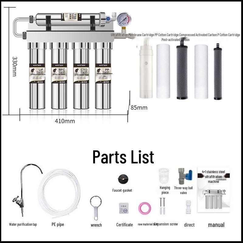 Пятиступенчатый ультрафильтрационный очиститель воды из нержавеющей стали для всего дома для питья напрямую