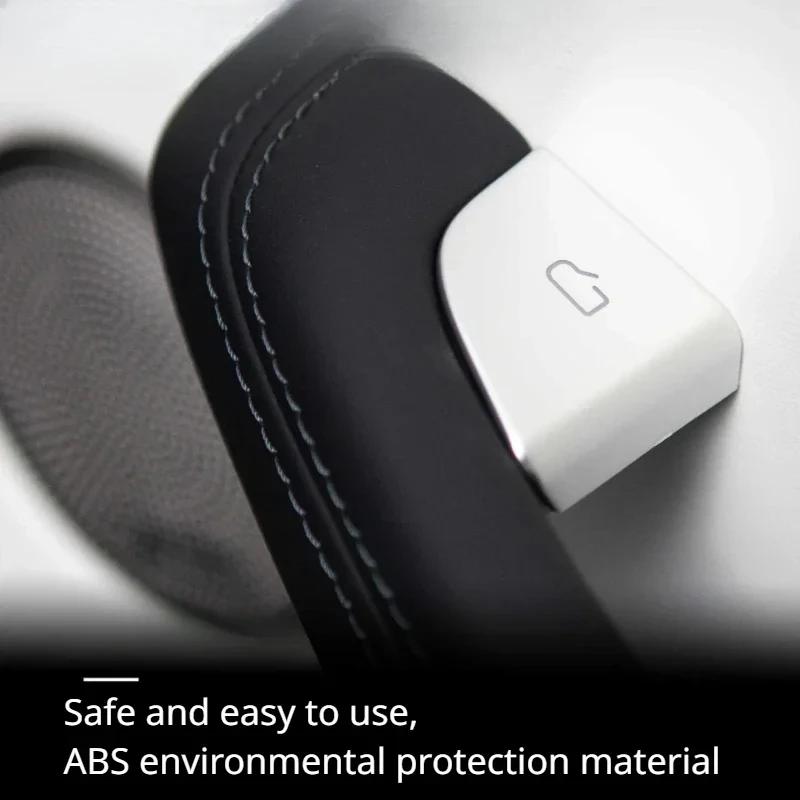 4pcs Car Door Opening Button Stickers For Tesla Model 3 Highland 2024 Door Button Trim Reminder Protector Decals Car Accessories