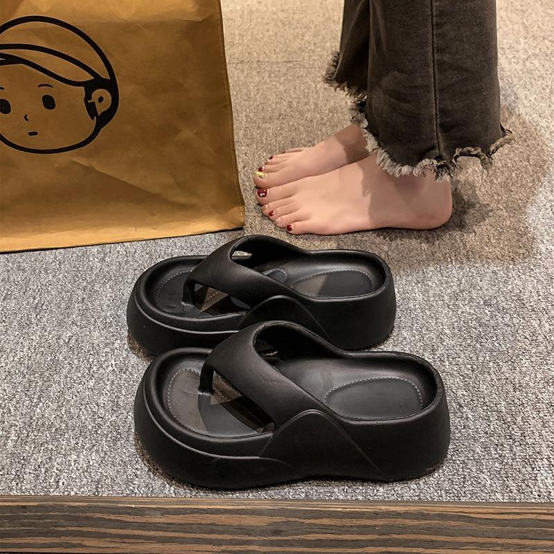 Ultra High Heels, Thick Soled Flip Flops for Women, Slip Resistant for Outdoor Wear, Beach Sandals, Height Increasing Women's Sandals