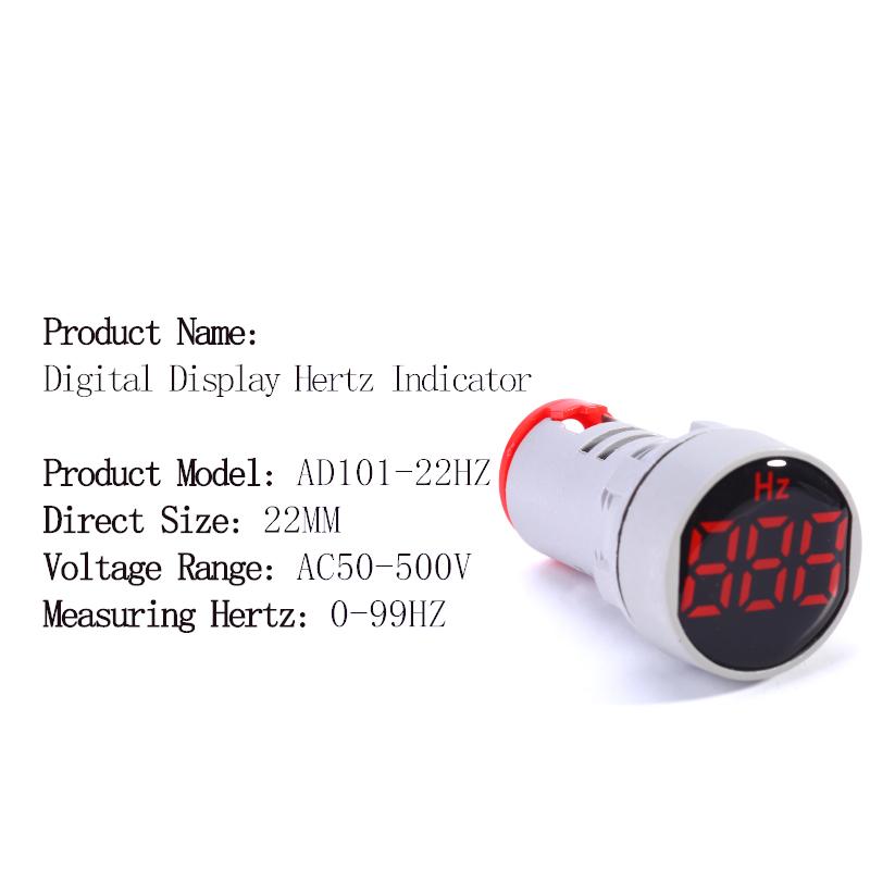 22 мм Квадратный Круглый Защитная Пленка Диапазон Измерения Цифровой Дисплей Электричество Герц Частотомер Индикатор Сигнала 0-99 Гц