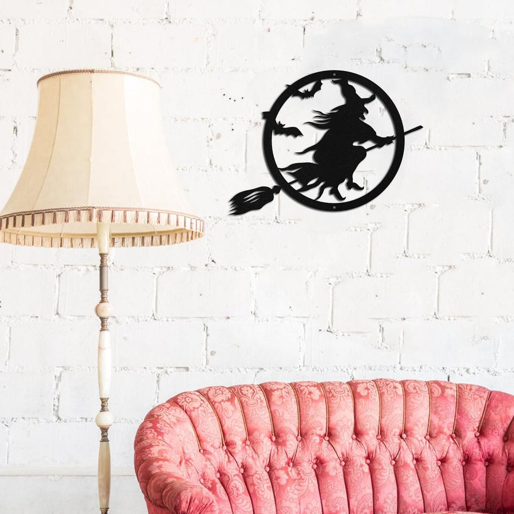 Металлическая Ведьма Счастливый Хэллоуин Декор Железная Ведьма Дверная Вешалка Металлическая Черная Ведьма Дверной Декор Домашние Украшения на Хэллоуин