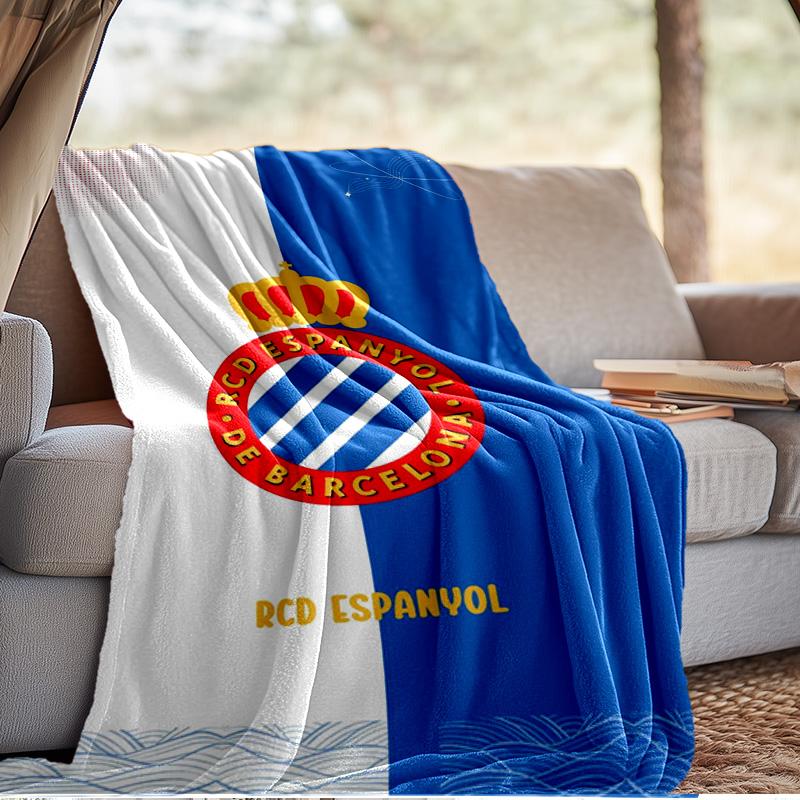 Real Sociedad Crest Design Blanket Outdoor Flannel Blanket for Camping, Hiking, Garden Parties, Picnic Essentials,gift for family and friends