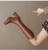 Fashion Women Long Boots Fashion Pointed Toe Thick Heel Knee High Boots Autumn Winter Ladies Elegant Party High Heel Shoes Bota Feminina