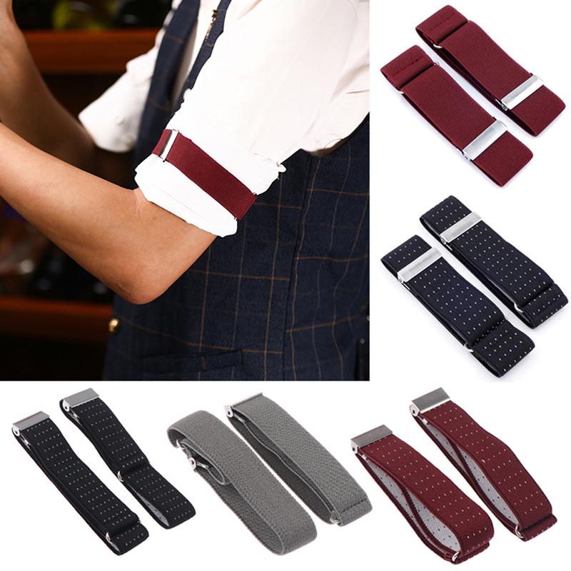Adjustable Elastic Non Slip Shirt Belt Cufflinks Sleeves Holder Arm Garter Band