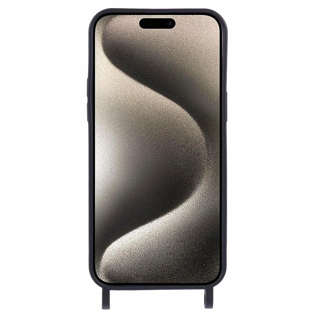 Чехол для iPhone 16 Жидкий силикон Слот для карт Мягкая накладка для телефона со шнурком