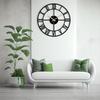 Large World Map Wall Clock, Metal Minimalist Modern Clock, Round Silent Non-Ticking Battery Operated Wall Clocks for Living Room / Home /Kitchen