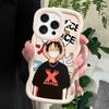 Popular Anime Luffy Phone Cover for iPhone 11 12 13 14 15 Pro Max 6 6S 7 8 Plus Xs Wave Edge Shockproof Protective Rubber Case