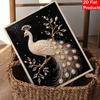 White peacock pearl painting kit features 5D pearls and a mosaic art style. designed for elegant home wall decoration.