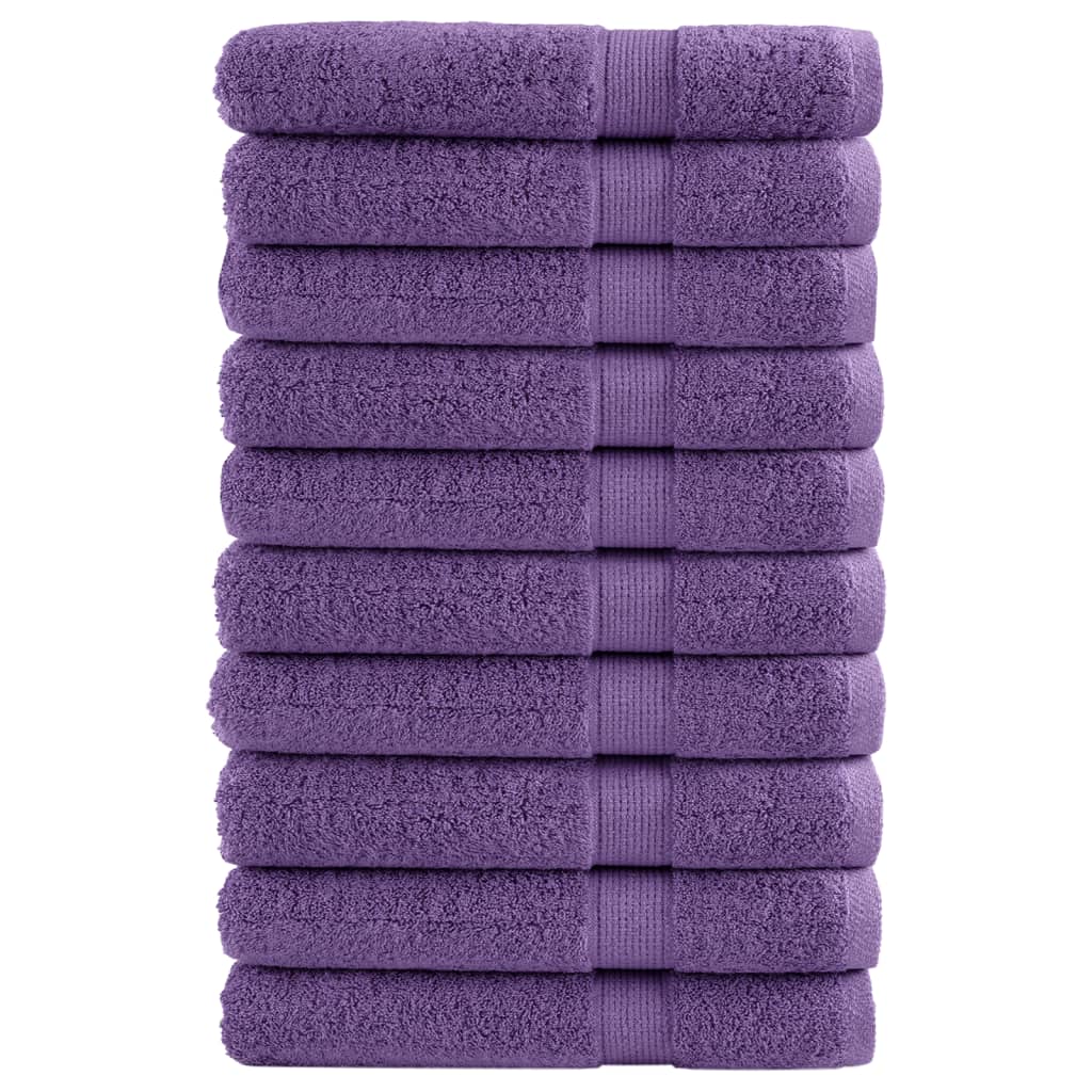 Vidaxl Ręczniki Premium Solund 10 Szt. Fioletowe, 80X200 Cm, 600 G/Cm²