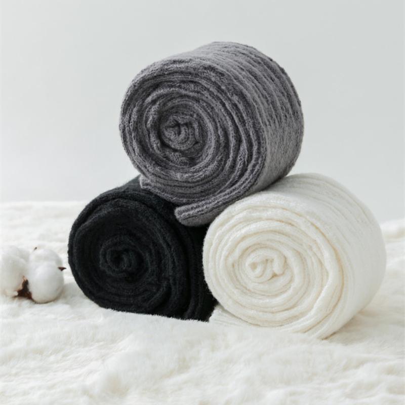 Осенне-зимние утолщенные чулки выше колена женские японские однотонные высокие носки в студенческом стиле