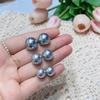 Yuhé’s Popular Korean Crystal Pearl Earrings On Xiaohongshu s9Silver Needle Ash Gray Hemp Color High-End Minimalist Style