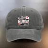 Washed Hat with Official Nurse RetireUnisext Design Casual Sunshade Baseball Cap Fashionable Couple Essential Hat Official Nur