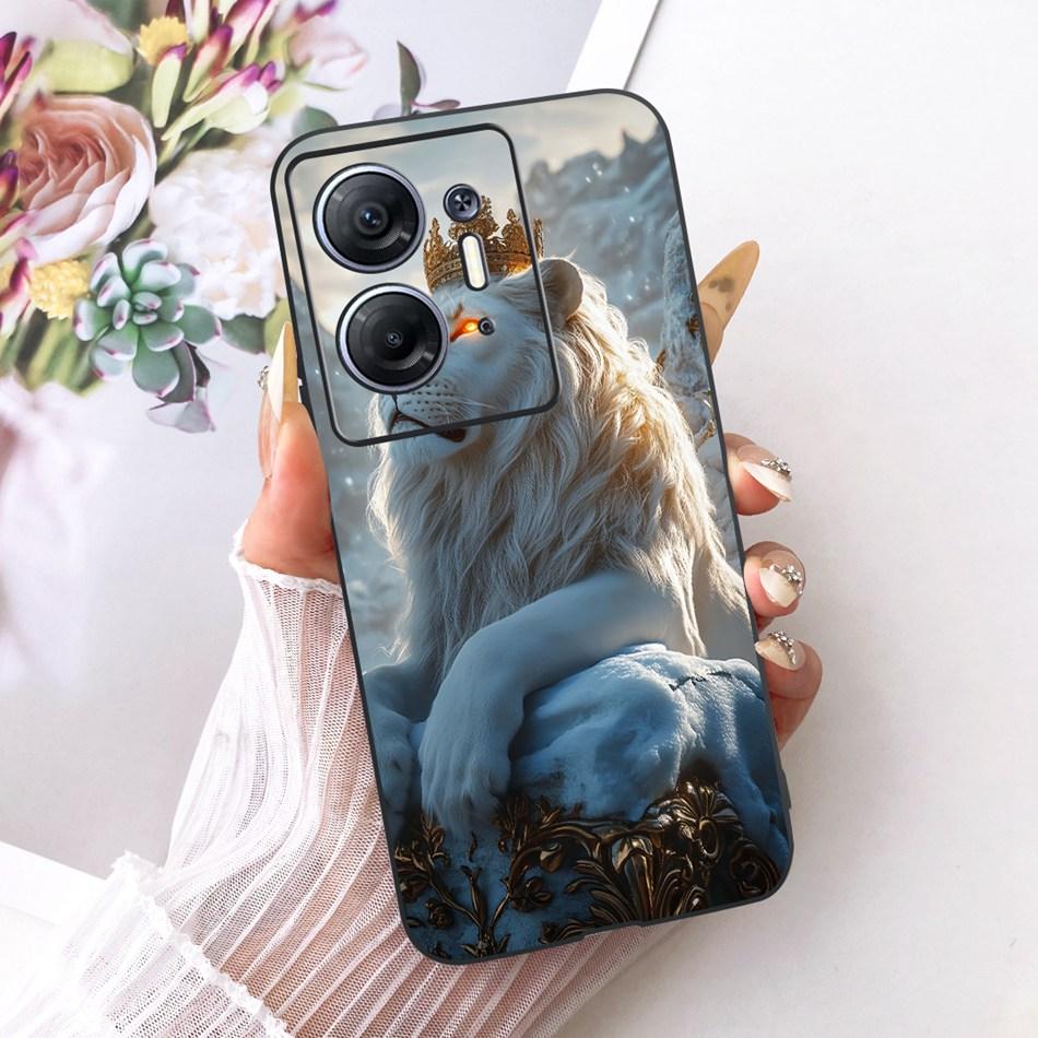 Для Infinix Hot 30 5G X6832 Чехол для телефона с рисунком Крутой Дракон Тигр Для Infinix Hot30 5G Черный Силиконовый Мягкий Чехол