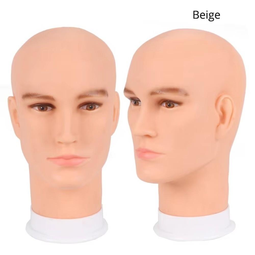 Bald Male Mannequin Head Realistic Facial Features Wig Display Head Cosmetology Training