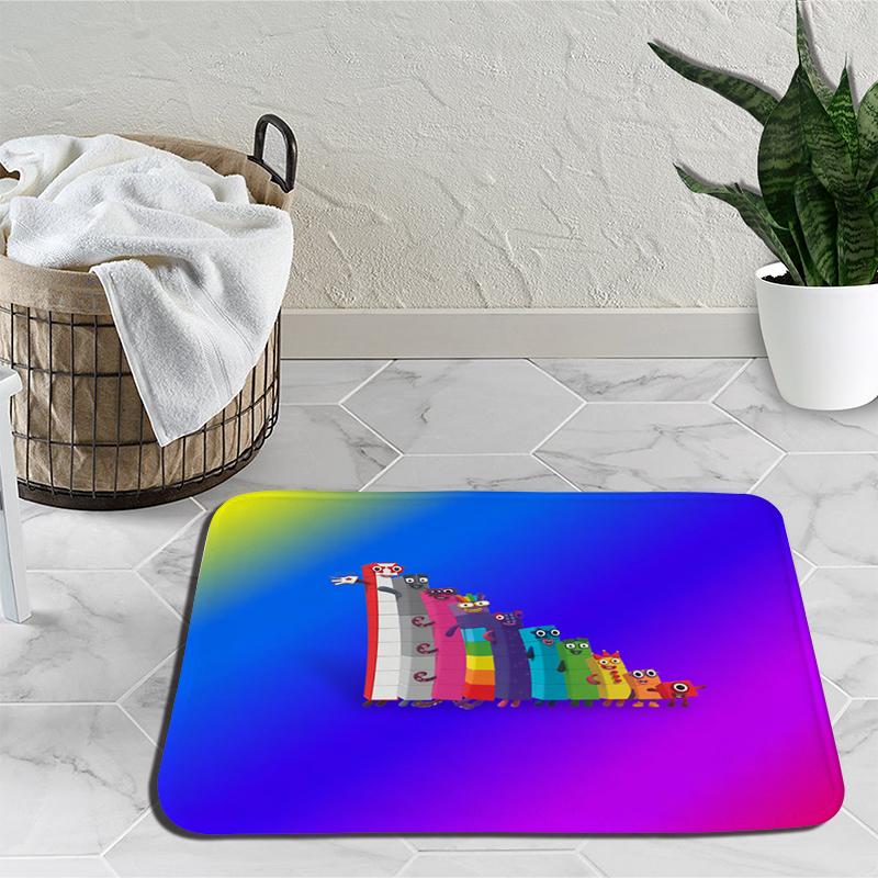 Коврики с цифровыми блоками с героями мультфильмов для спальни, плюшевые коврики с цифрами, коврики из фильмов, прикроватные коврики, нескользящие напольные коврики