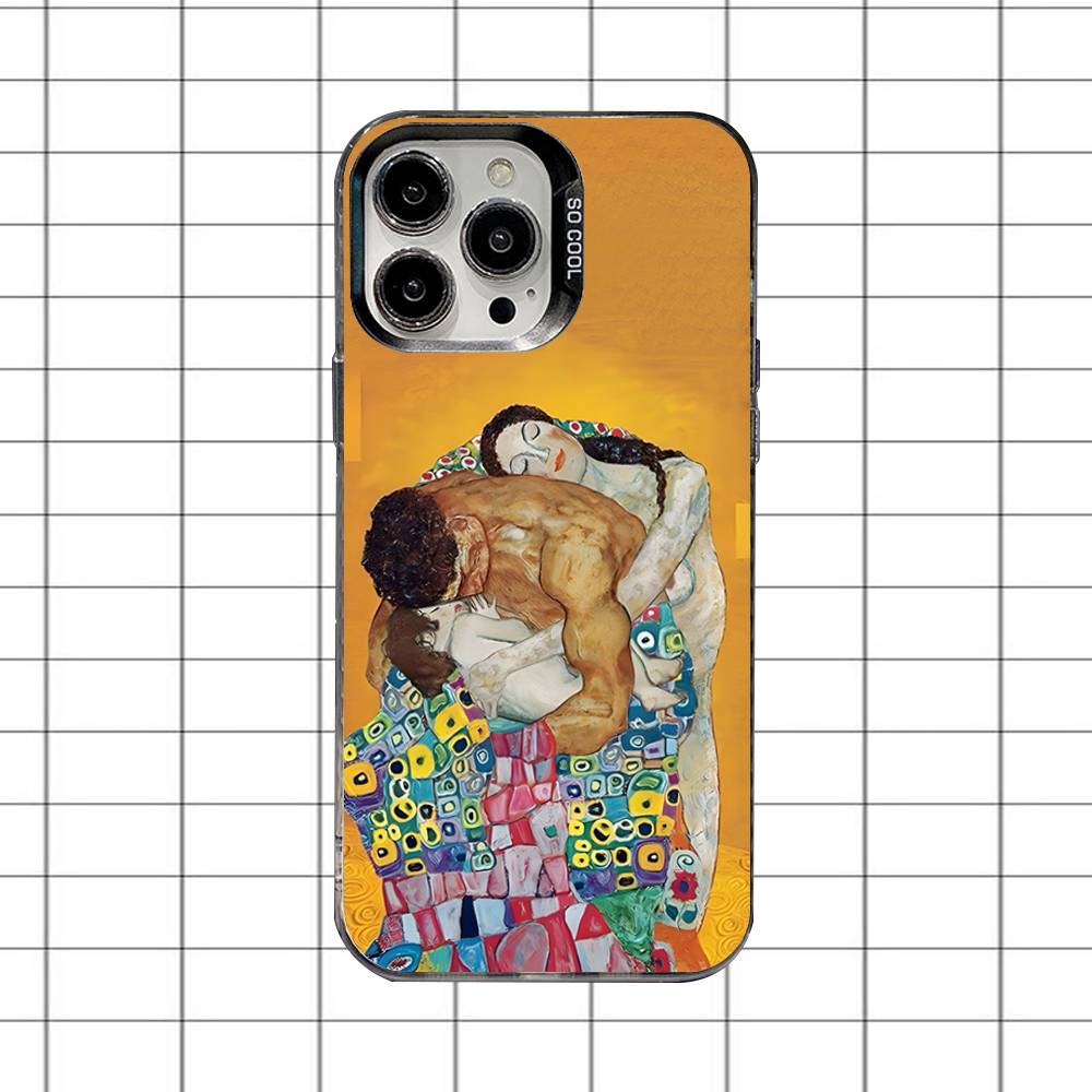Чехол для телефона с картинами Густава Климта Искусство Для iPhone 17,16,15,14,13,12,11,8,7,Pro,Max,Plus,Mini,XS,SE Противоударный Черный Матовый Жесткий
