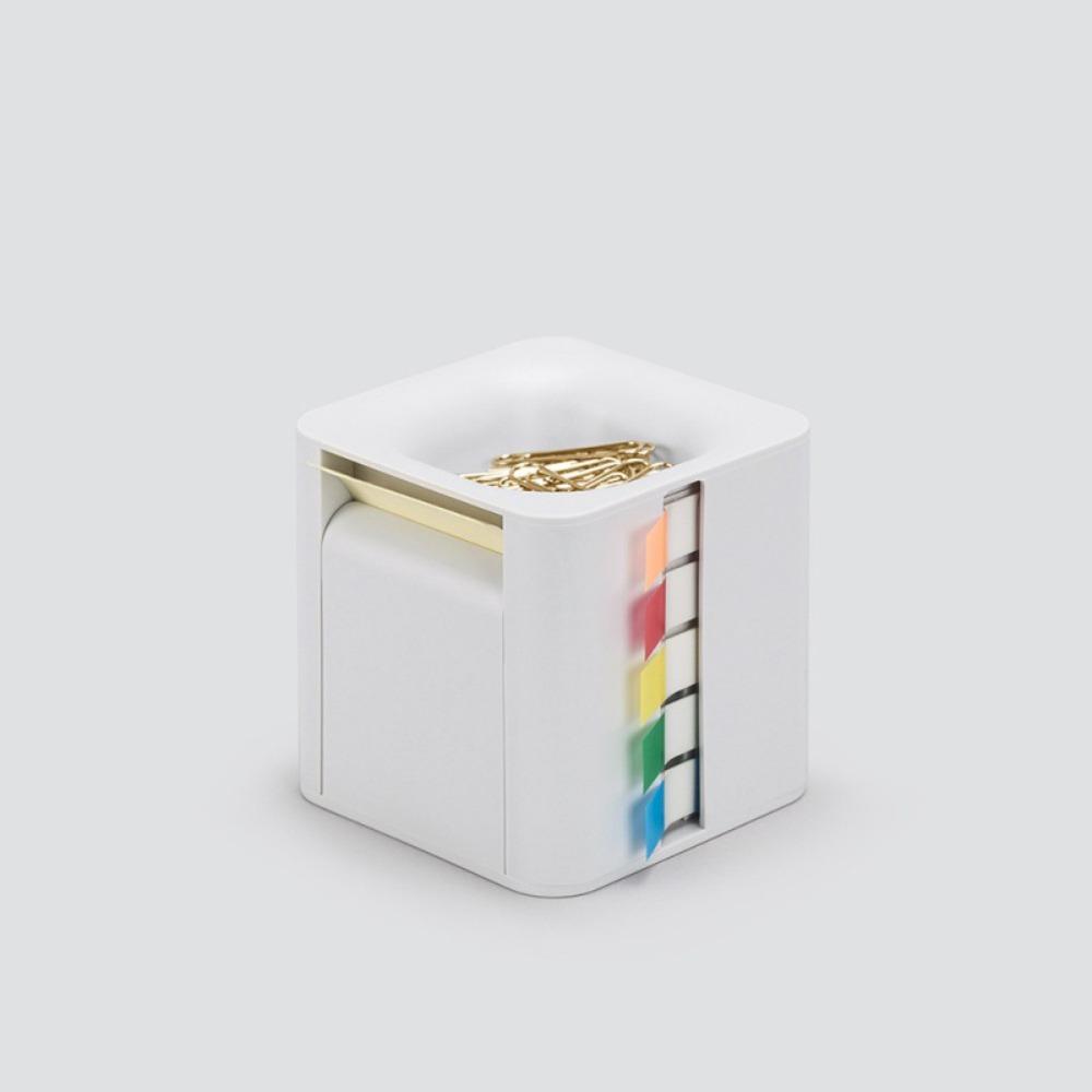 Plastic Desktop Note Holder 5-in-1 Page Marker Case Sticky Note Dispenser Dorm Room
