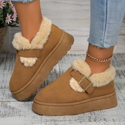 2024 Новая зимняя женская обувь Boken Shoes Plush Fashion Retro Bean Shoes Хлопковые женские тапочки на плоской подошве Женские ботинки на платформе