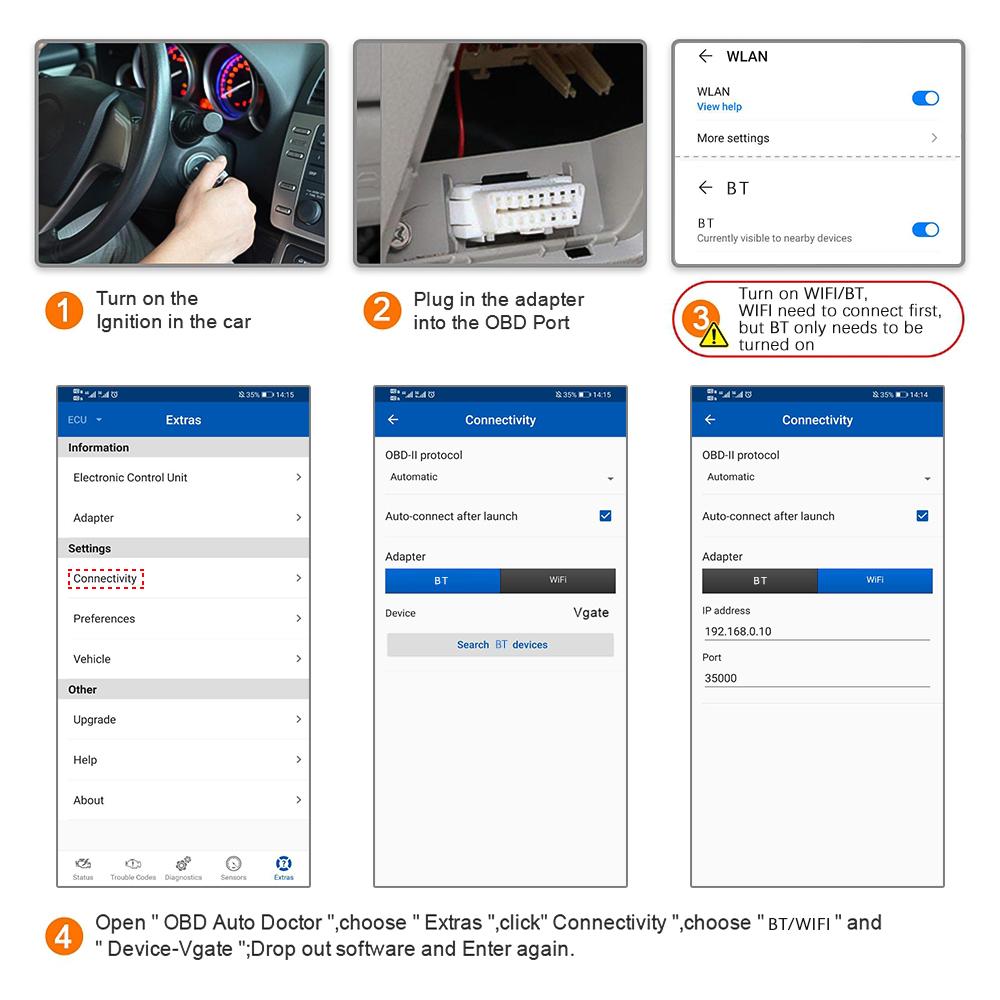Vgate ICar Pro ELM327 Bluetooth 3.0 для ПК Android Диагностический интерфейс OBDII ELM 327 Поддержка всех протоколов OBDII