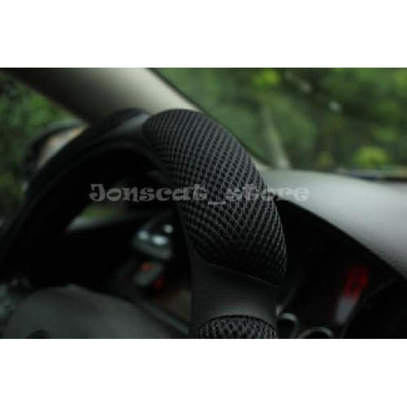 Steering Wheel Cover -Odorless, Cooler Hands in Summer, Warmer Hands in Winter (Black)