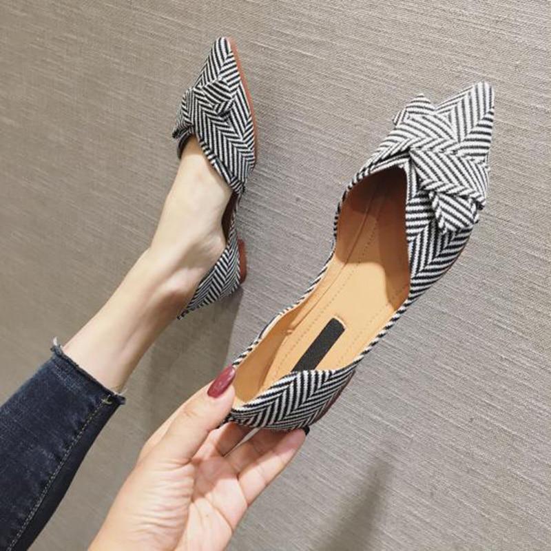 New Arrival Spring Summer Ballerina Flats Pointed Toe Shoes Elegant Office Ladies Shoes