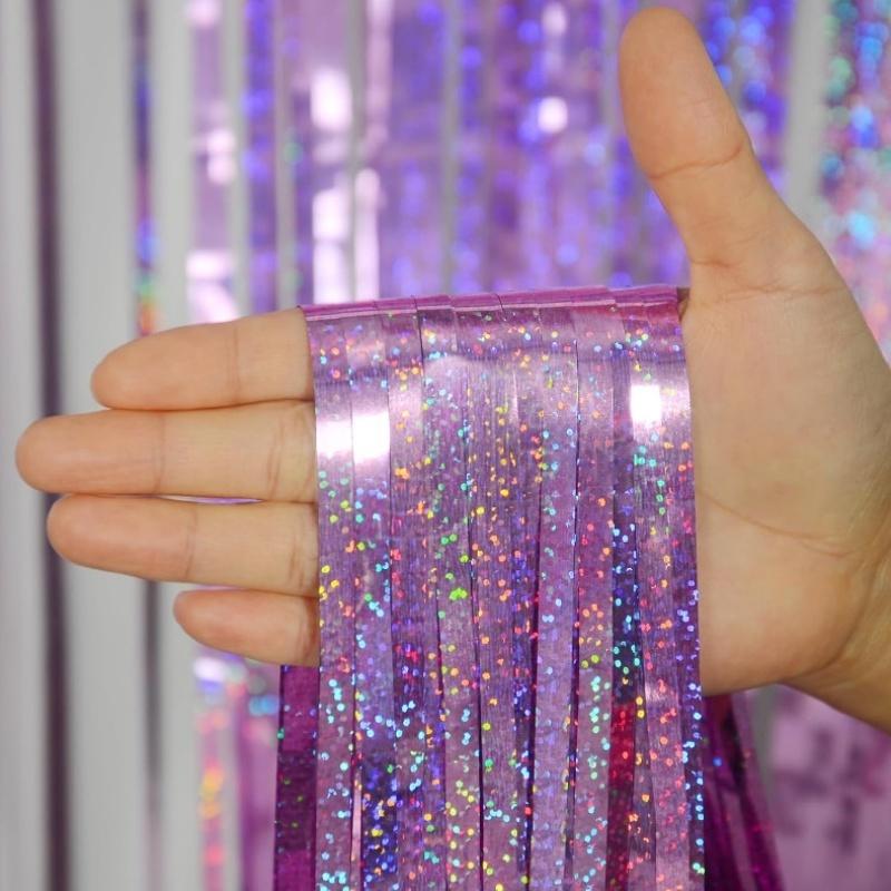 1/2/3Pack Glitter Party Backdrop Metallic Foil Tinsel Fringe Curtain Birthday Wedding Graduations Decoration Anniversary Photo. 5