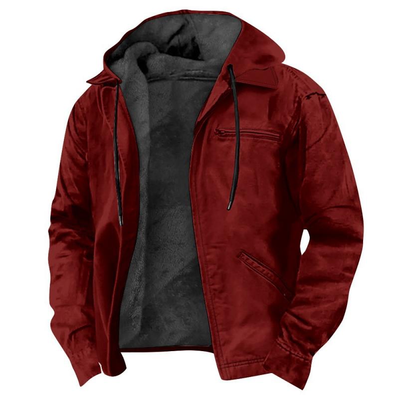 Мужские зимние пальто с капюшоном Мужские флисовые подкладки Толстые теплые куртки Мужские куртки Мужская плюшевая верхняя одежда Военные пальто