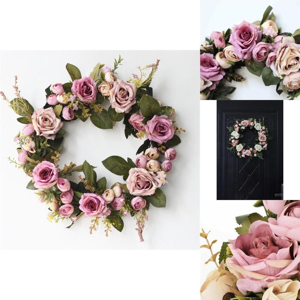 Elegant Peony Rose Flower Wreath For Stylish Wedding And Home Door Decor