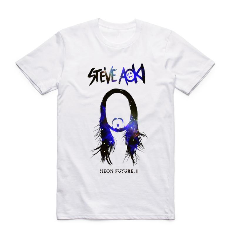 2019 Summer New Men Print STEVE AOKI T-shirt O-Neck Short Sleeves Graphic EDM House Music Festival Ibiza Electro T Shirt Top Tee