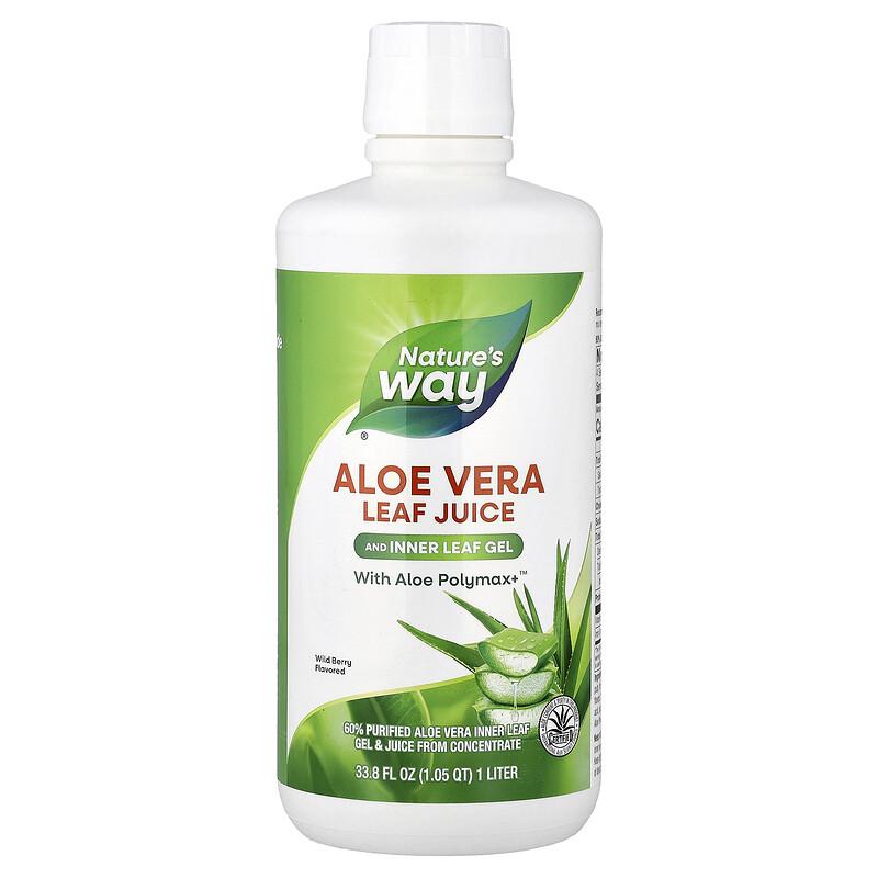 Aloe Vera Leaf Juiceand Inner Leaf Gel, with Aloe Polymax+™, Wild Berry, 33.8 fl oz (1 Liter)