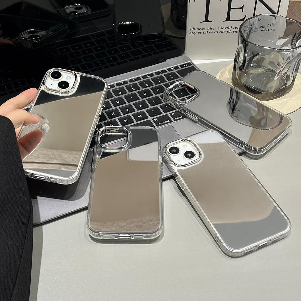 Зеркальный Макияж Роскошный Акриловый Чехол Для Телефона Для IPhone 17 Pro Max 16 15 14 13 12 11 16E 17E Plus Защитный Чехол Модный Корпус Funda
