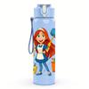 1PC Red Haired Handyman 750ml Color Plastic Sports Water Bottle Leakproof Flip Straw Lid For Sports Office Home Use