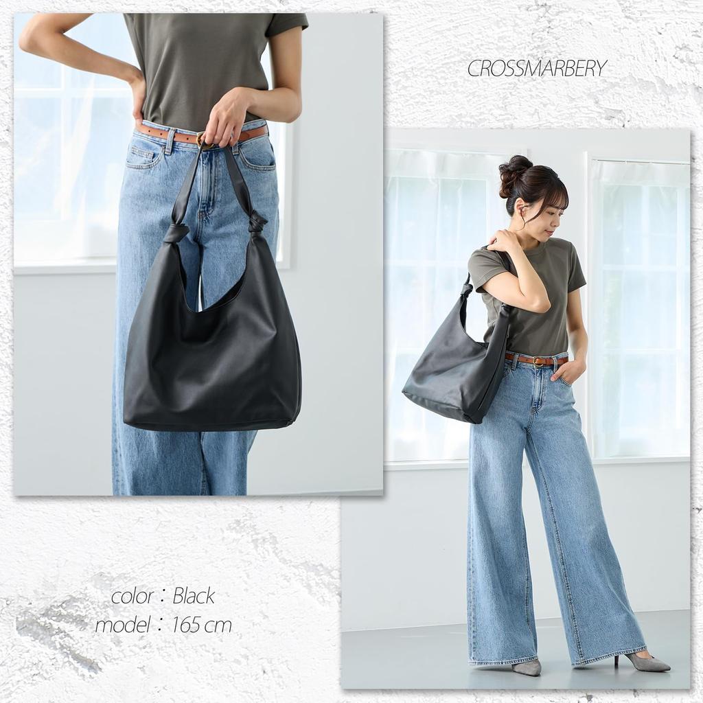 Сумка-тоут для формата А4 из синтетической искусственной кожи, большая, на плечо, для синтетическая для людей в их для работы и черная [CROSSMARVELLY] женщин, большая, для поездок на работу,