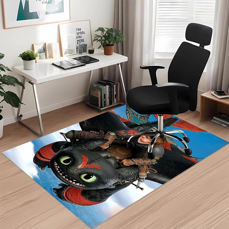 Dragon Printed Carpetrugfor Office Chair Living Room Bedroom Kitchen Room Decor Gifts