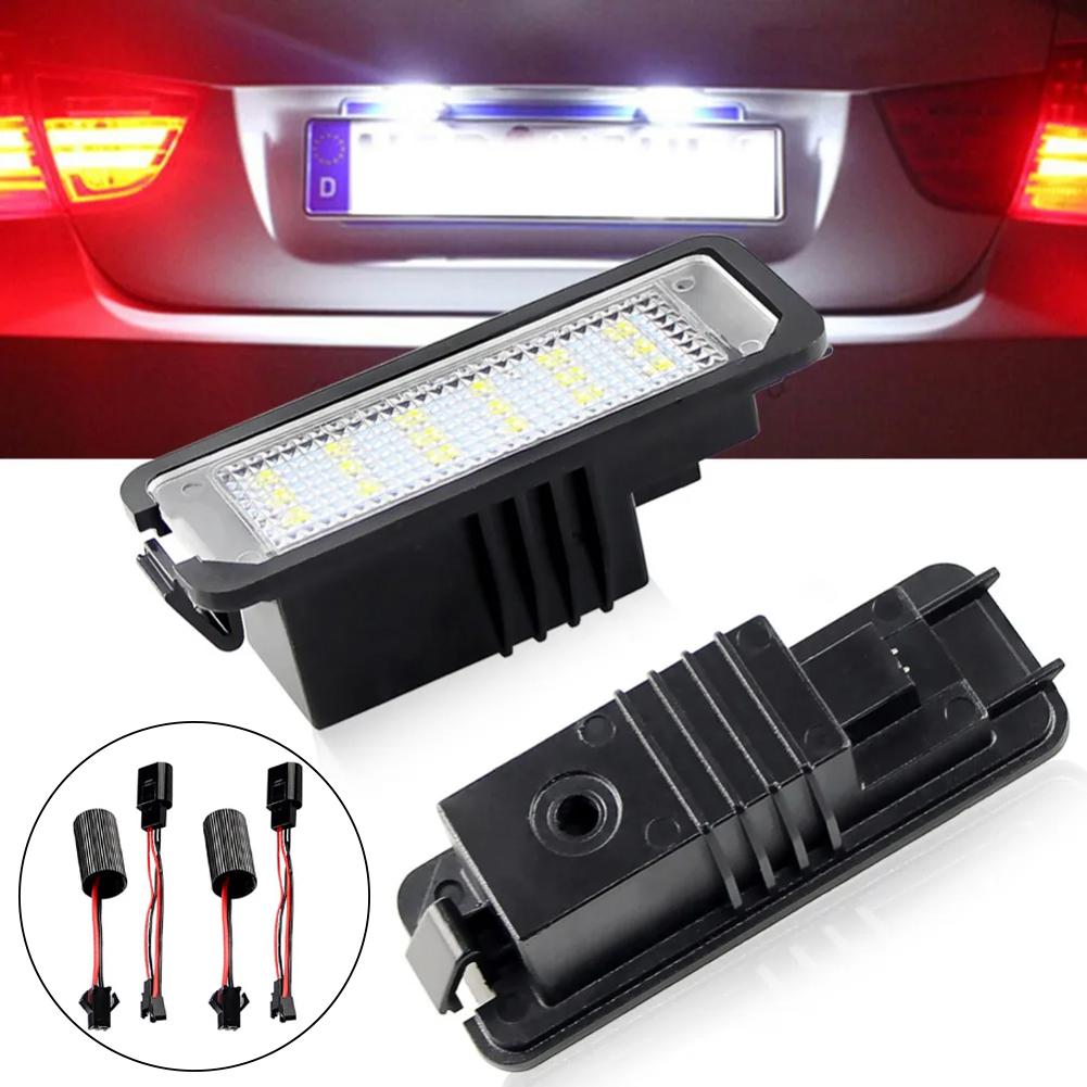 For VW Passat B6 CC Eos Golf 4 5 6 7 MK7 Polo Superb Seat Leon Altea 1/2PCS Car Rear LED License Number Plate Light Lamp CANbus License Plate Lights