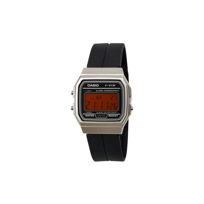 Casio Индивидуальные часы модифицированная серия золотой пластиковый корпус водозащита F-91WM-9A модифицированные-Сюаньчжу Кварцевые нейлоновый ремешок F-91WM-9A-ЧерныйЦиферблатЗеленыйЦиферблат
