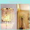 Wall Elegant Crystal Sconce With Led Light For Home Bedroom And Living Space