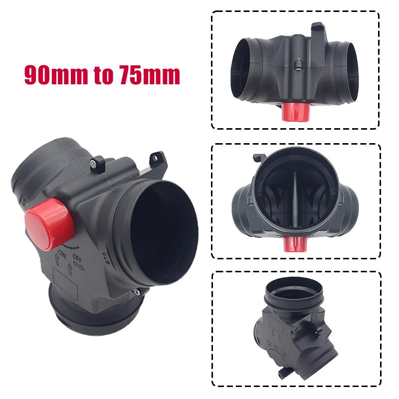 75MM/ 90MM/ 90MM TO 75MM Vavle Flap Adjustable Air Diesel Heater Vent Ducting T Branch Splitter Exhaust Pipe Joiner Connector