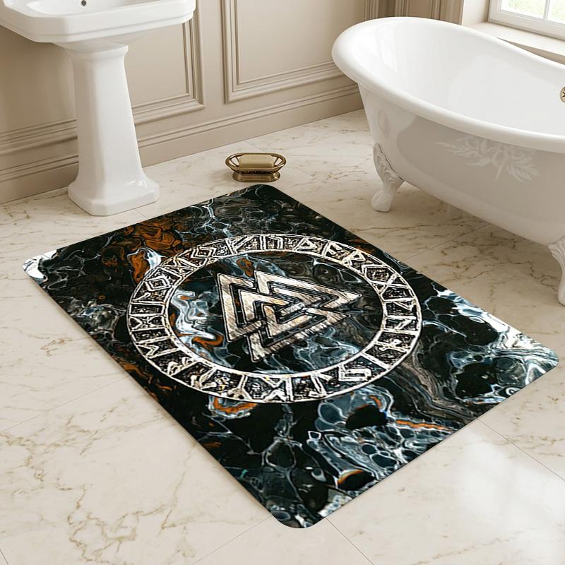 Valknut Symbol Living Room Nonslip Area Rug Soft Carpet For Bedroom Game Playroom Sofa Office Home Decor Doormat Christmas Gift C930807