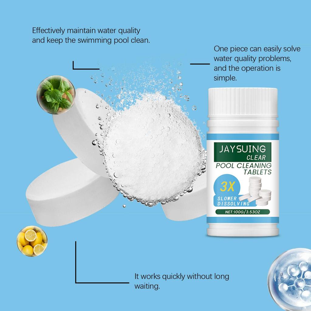 Pool Effervescent Tablets Pool Cleaning Instant Effervescent Chlorine Tablets Pool Chlorine Tablets Pool Water Treatment Tablets