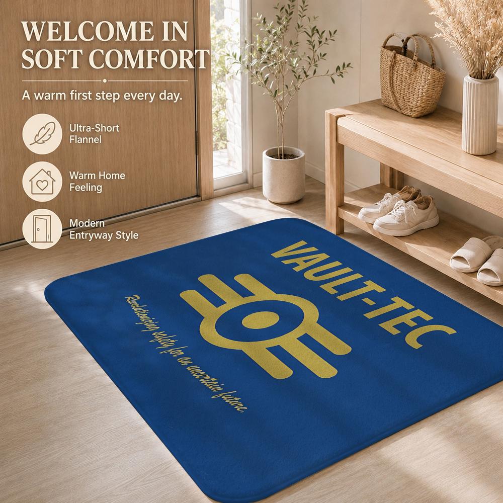 Fashion LOGO V-Vault TecS Floor Mat Non-Slip Absorbent Floor Mat Decorative Rug for Home Bathroom Bedroom Entryway
