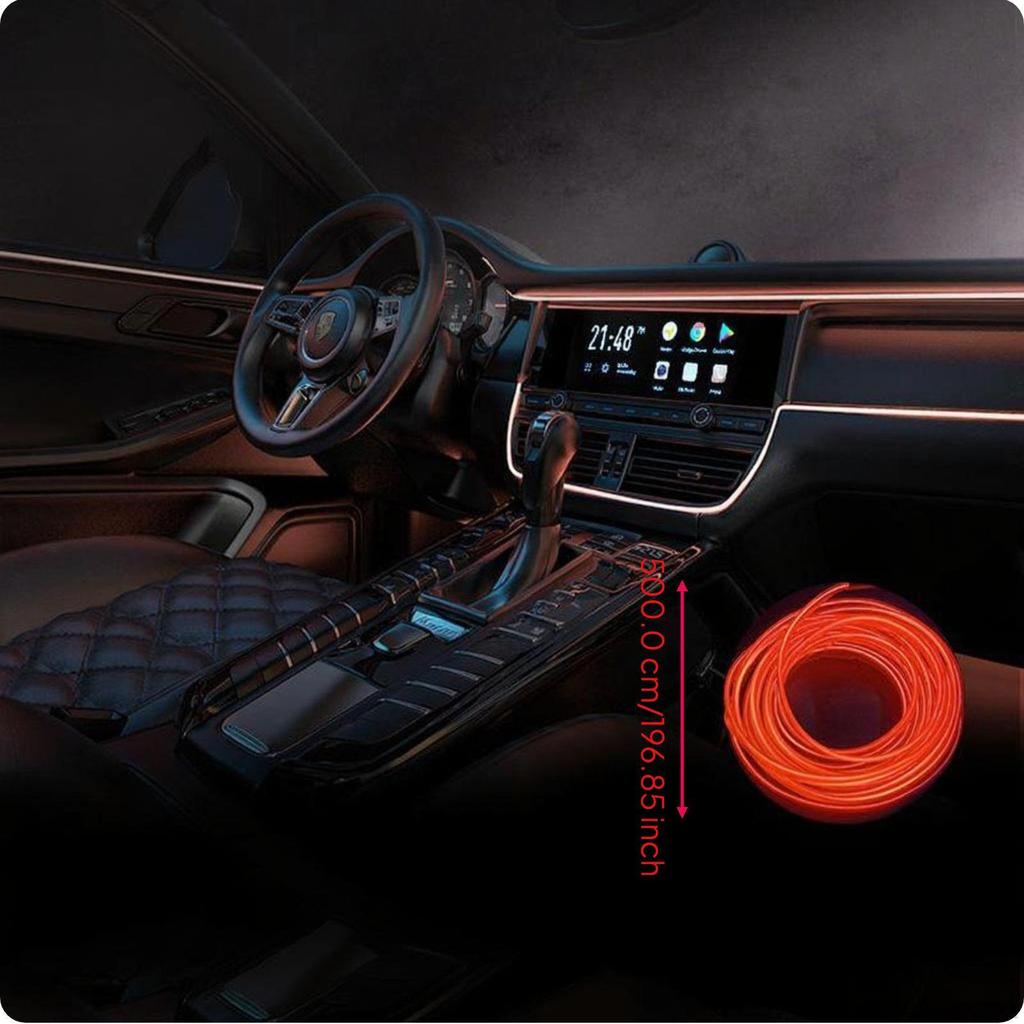 Светодиодная лента для подсветки салона автомобиля, Универсальный USB, Многоцветная, Легко устанавливается, Гибкая, Ледяной синий