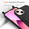 For iPhone 13 Case Liquid Silicone Back Card Holder Phone Cover with Neck Strap