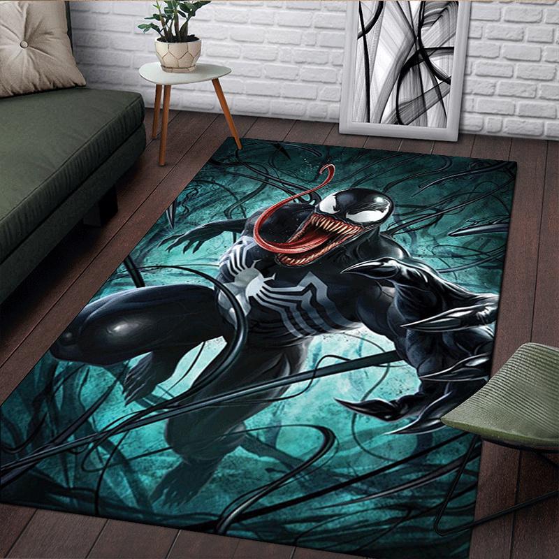 1pc Venom Pattern Area Rug Soft Flannel Floor Mat for Living Room,Office,Bedroom and Carpet,Sofa Coffee Table Floor Mat