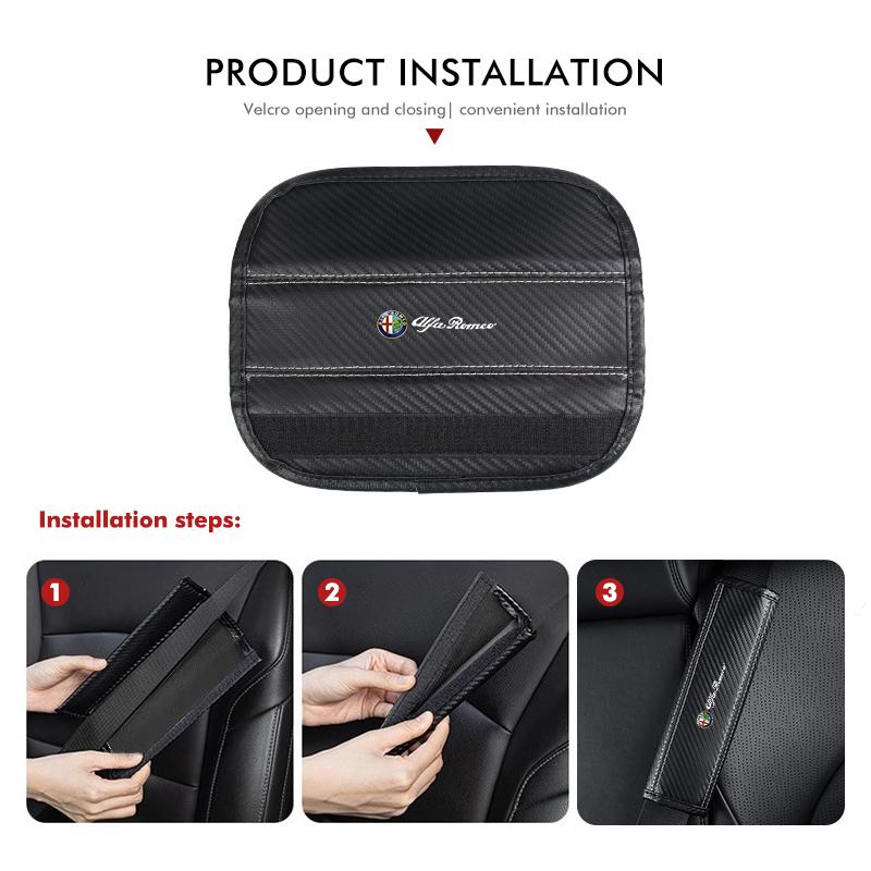 AJKRY1 Car Seat Belt Cover Shoulder Pad Protector Cover Safety Belt Padding Pad Cushion For Alfa Romeo Giulietta GT 159 147 156 Mito