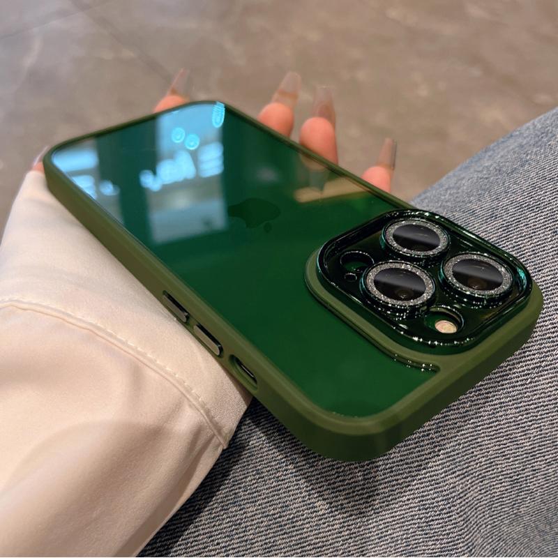 Роскошный прозрачный жесткий чехол с блестками и бриллиантами для iPhone 15 14 Pro Max 13 12 11, защитная крышка для объектива камеры