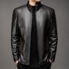 Кожаная куртка мужская осенне-зимняя новая мужская куртка с воротником-стойкой из мягкой кожи куртка мужская свободная повседневная кожаная куртка